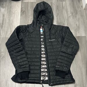 Columbia Omni- Heat Turbodown Quilted Black Hooded Jacket/ size L